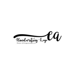EA Letter Handwriting Vector. Black Handwriting Logo