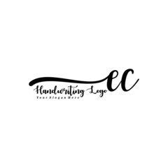 EC Letter Handwriting Vector. Black Handwriting Logo