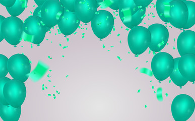 Celebration banner with green balloons background and Saint Patrick's Day party