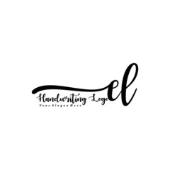 EL Letter Handwriting Vector. Black Handwriting Logo