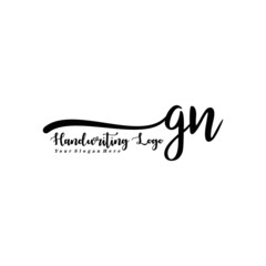 GN Letter Handwriting Vector. Black Handwriting Logo