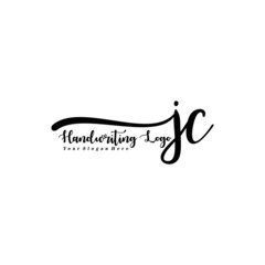 JC Letter Handwriting Vector. Black Handwriting Logo