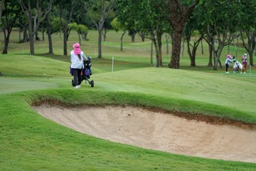 young woman running in the park