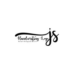 JS Letter Handwriting Vector. Black Handwriting Logo