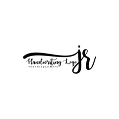 JR Letter Handwriting Vector. Black Handwriting Logo