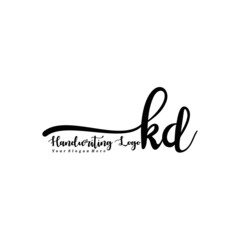 Fototapeta premium KD Letter Handwriting Vector. Black Handwriting Logo
