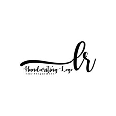 Fototapeta na wymiar LR Letter Handwriting Vector. Black Handwriting Logo