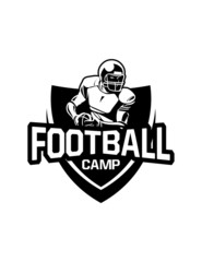 shield logo american football camp black and white