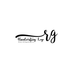 RG Letter Handwriting Vector. Black Handwriting Logo