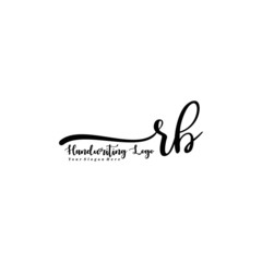 RB Letter Handwriting Vector. Black Handwriting Logo