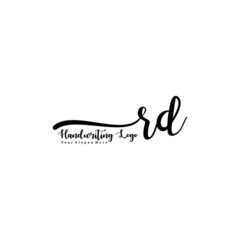 Fototapeta premium RD Letter Handwriting Vector. Black Handwriting Logo