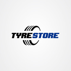 Auto Tire Shop or Tyre Service Logo Vector. Car, Truck, and SUV Wheel Repair Branding