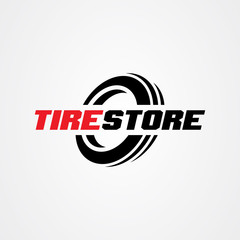 Auto Tire Shop or Tyre Service Logo Vector. Car, Truck, and SUV Wheel Repair Branding