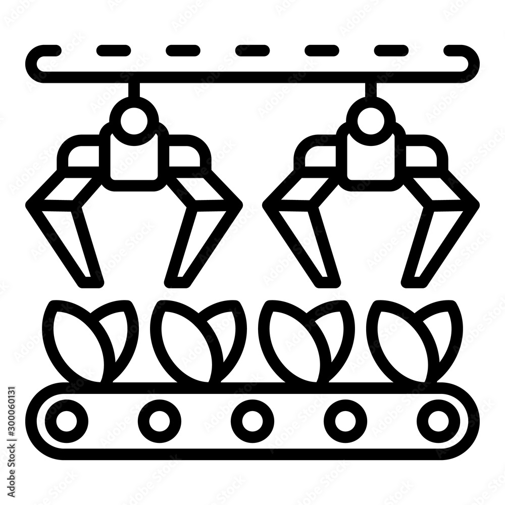 Poster farm robot line icon. outline farm robot line vector icon for web design isolated on white backgroun