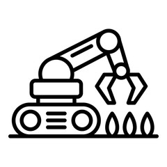 Farming robot seed plant icon. Outline farming robot seed plant vector icon for web design isolated on white background
