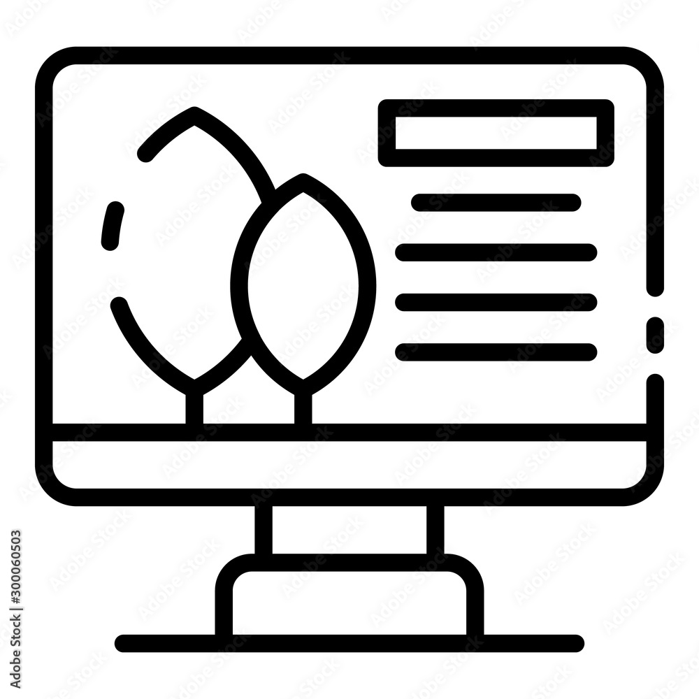 Poster computer plant control icon. outline computer plant control vector icon for web design isolated on w