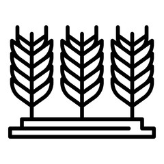 Farm wheat plantation icon. Outline farm wheat plantation vector icon for web design isolated on white background