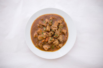 beef casserole in the bowl