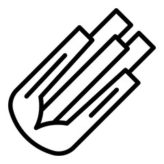 Cutted celery icon. Outline cutted celery vector icon for web design isolated on white background