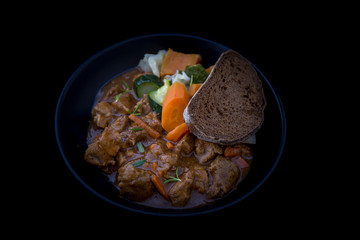beef casserole in the bowl