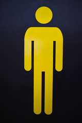 Men's restroom sybol. Yellow.