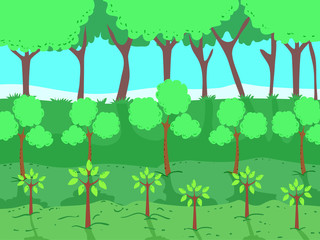 Tree Plants Level Illustration
