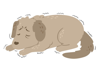 Dog Dying Shiver Illustration