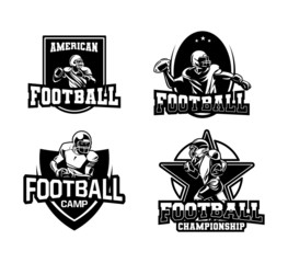 american football symbol badge championship set