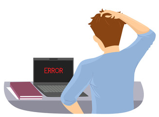 Teenage Guy Basic Troubleshooting Illustration