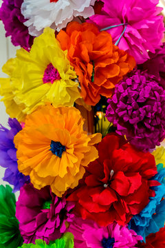 Colorful Mexican Paper Flowers Handicrafts San Antonio Texas