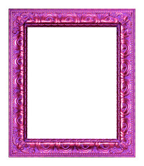 Antique magenta frame isolated on white background