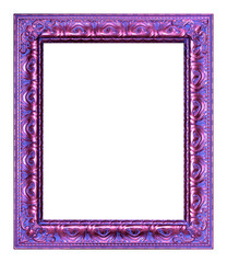 Antique purple frame isolated on white background