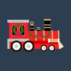 Christmas train illustration