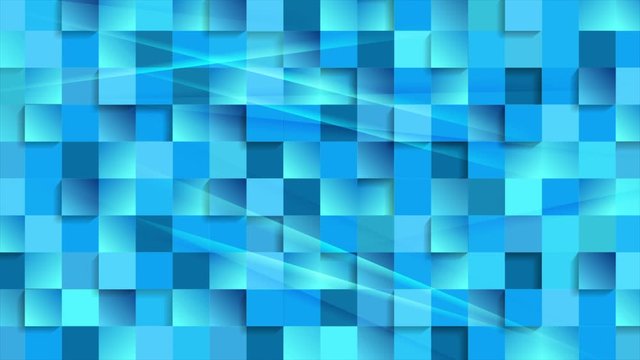 Abstract tech motion background with blue glossy mosaic squares pattern. Seamless loop. Video animation Ultra HD 4K 3840x2160