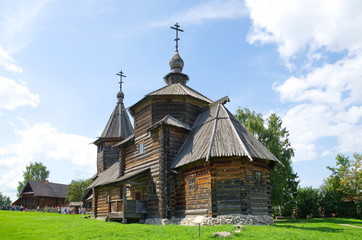 Suzdal, Russia - July 26, 2019: Resurrection Church from the village of Patakino Kameshkovsky...