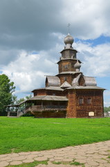 old wooden church in the russia