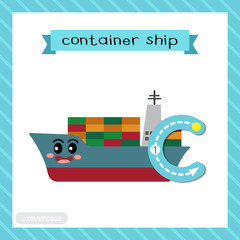 Letter C lowercase tracing. Container Ship