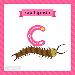 Letter C lowercase tracing. Centipede