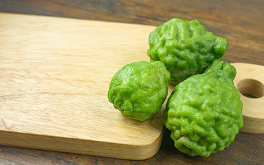 Bergamots on wood table for healthcares concept.