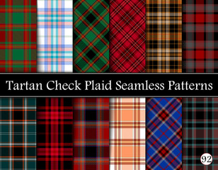 Set Tartan Plaid Scottish Seamless Pattern