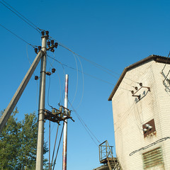 Electric post and transformer station