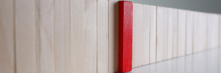 One red winner lottery wood block row