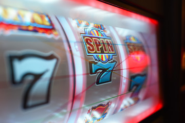 Close up on a casino gambling slot machine display