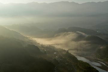 苗木城後からの日の出