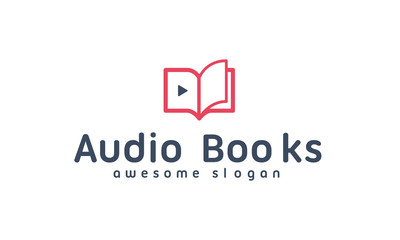 Audio books logo template