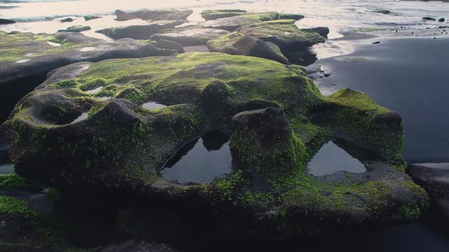4K video ocean coast nature at the dask time