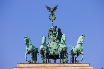 Fototapeta premium Quadriga of the Brandenburg Gate in Berlin, Germany