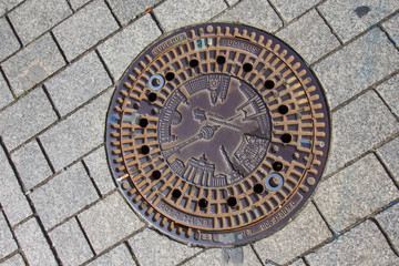 Manhole on the street in Berlin
