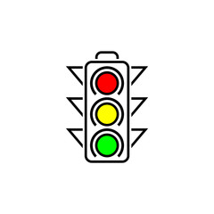 Traffic light linear icon on a white background.