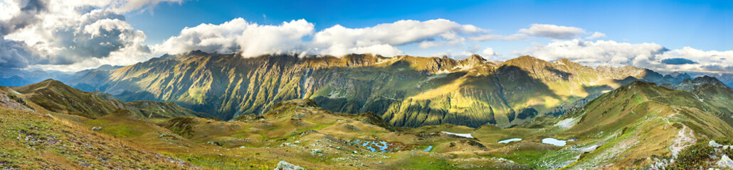landscape panorama of top mountains